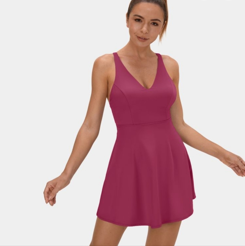 NWT HALARA Plush Backless Crisscross 2 Piece Dress